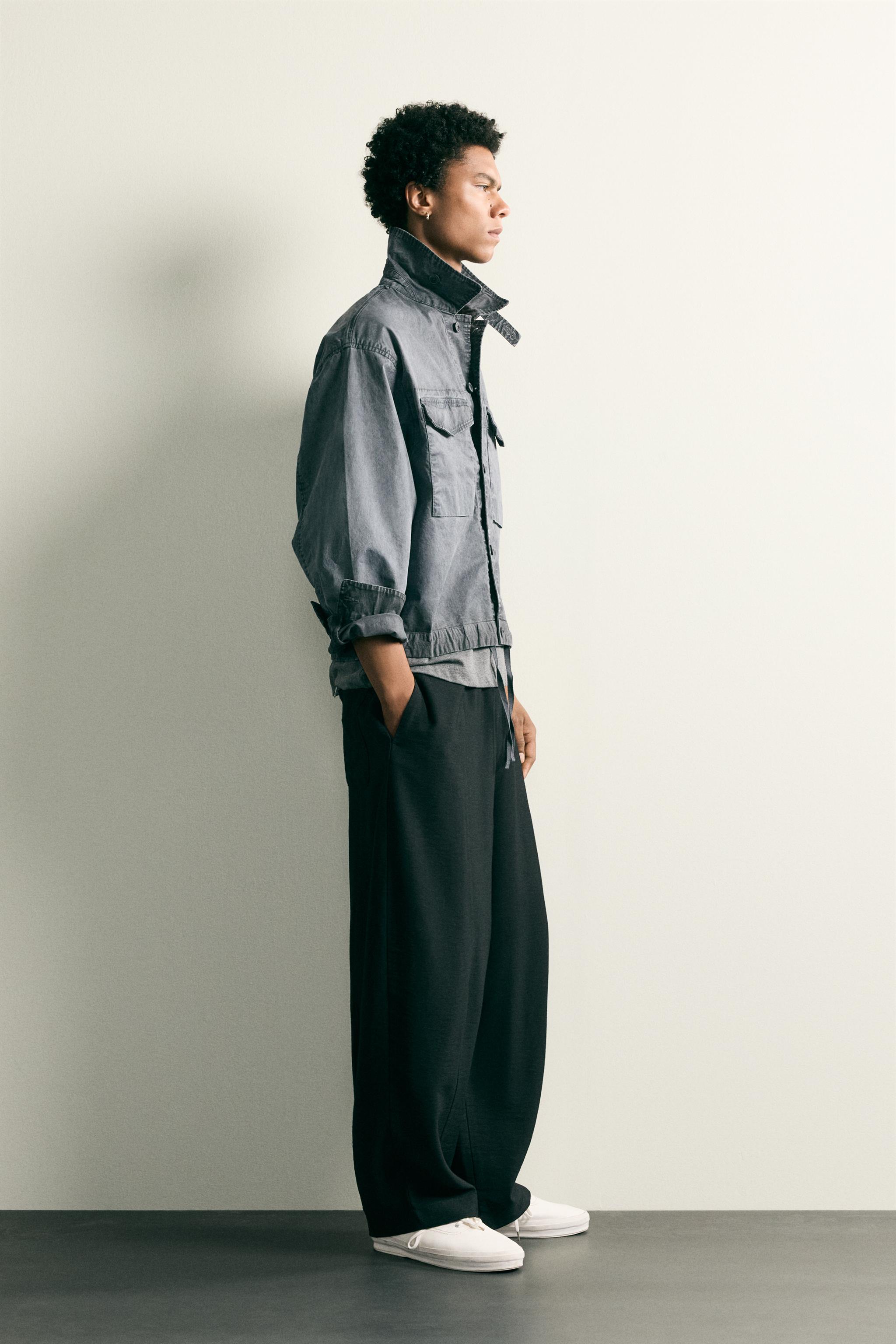 WASHED EFFECT CROPPED JACKET